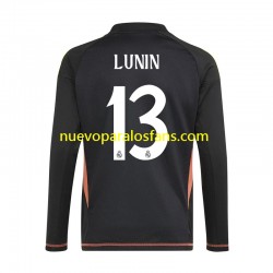 Camiseta de Fútbol Real Madrid Andriy Lunin 13 Portero Hombre Exterior 2024-2025 Manga Larga
