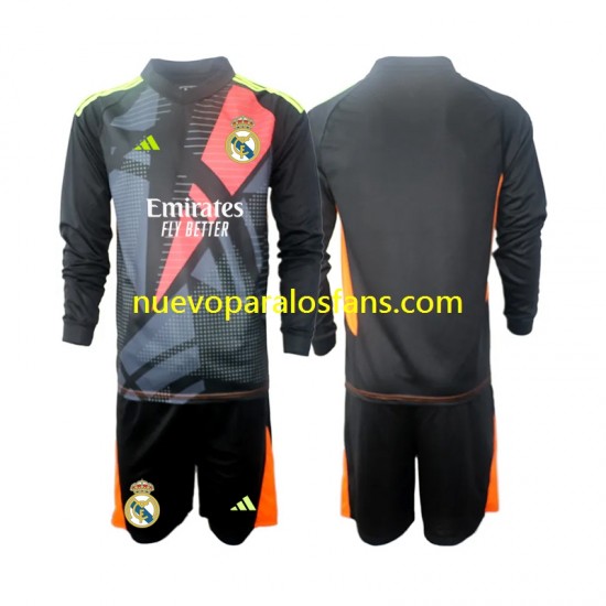 Camiseta de Fútbol Real Madrid Portero Niño Exterior 2024-2025 Manga Larga