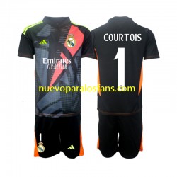 Camiseta de Fútbol Real Madrid Thibaut Courtois 1 Portero Niño Exterior 2024-2025 Manga Corta
