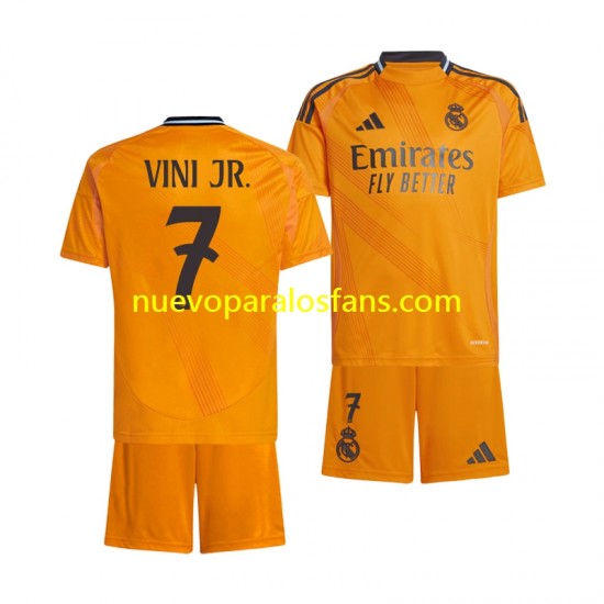 Camiseta de Fútbol Real Madrid VINI JR 7 Niño Exterior 2024-2025 Manga Corta