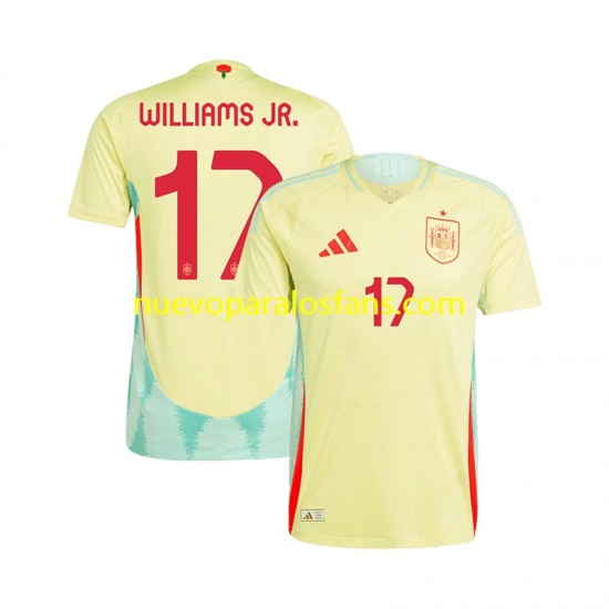 Camiseta de Fútbol España WILLIAMS JR 17 Hombre Exterior Euro 2024 Manga Corta