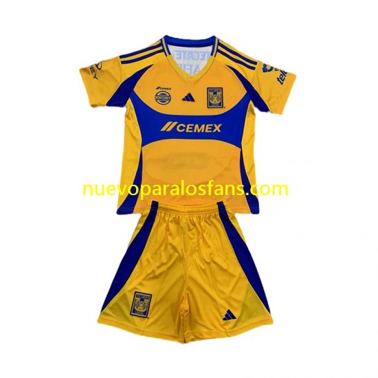 Camiseta de Fútbol Tigres UANL Niño Casa 2024-2025 Manga Corta