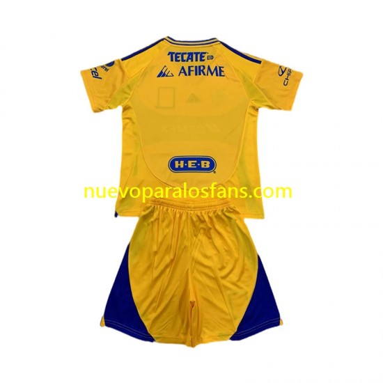 Camiseta de Fútbol Tigres UANL Niño Casa 2024-2025 Manga Corta