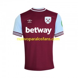 Camiseta de Fútbol West Ham United Hombre Casa 2024-2025 Manga Corta