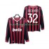 Camiseta de Fútbol AC Milan BECKHAM 32 2009 Retro Hombre Casa 2010 Manga Larga