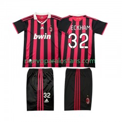 Camiseta de Fútbol AC Milan BECKHAM 32 2009 Retro Niño Casa 2010 Manga Corta