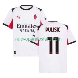 Camiseta de Fútbol AC Milan Christian Pulisic 11 Hombre Exterior 2025-2026 Manga Corta