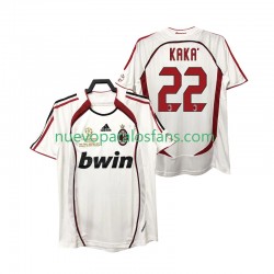 Camiseta de Fútbol AC Milan KAKA 22 2007 Retro Hombre Exterior 2006 Manga Corta