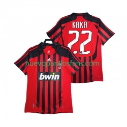 Camiseta de Fútbol AC Milan KAKA 22 2007 Retro Hombre Casa 2008 Manga Corta