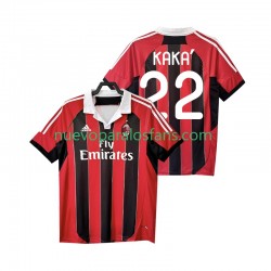Camiseta de Fútbol AC Milan KAKA 22 2012 2013 Retro Hombre Casa Manga Corta