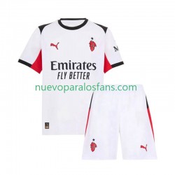 Camiseta de Fútbol AC Milan Niño Exterior 2025-2026 Manga Corta