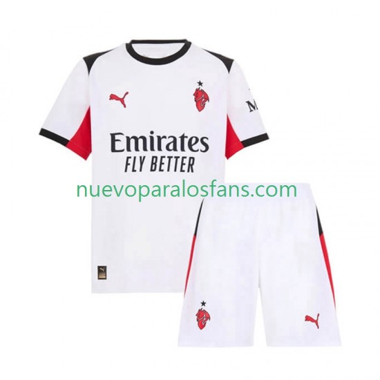 Camiseta de Fútbol AC Milan Niño Exterior 2025-2026 Manga Corta