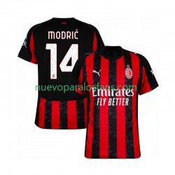 Camiseta de Fútbol AC Milan Modrić Luca 14 Hombre Casa 2025-2026 Manga Corta