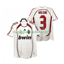 Camiseta de Fútbol AC Milan MALDINI 3 2007 Retro Hombre Exterior 2006 Manga Corta