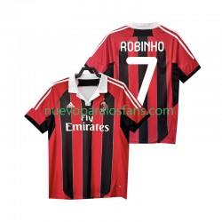 Camiseta de Fútbol AC Milan ROBINHO 7 2012 2013 Retro Hombre Casa Manga Corta