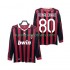 Camiseta de Fútbol AC Milan RONALDINHO 80 2009 Retro Hombre Casa 2010 Manga Larga