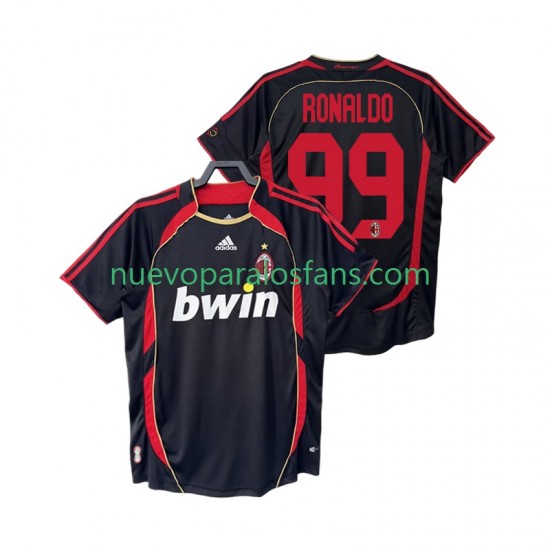 Camiseta de Fútbol AC Milan RONALDO 99 2007 Retro Hombre Tercera 2006 Manga Corta
