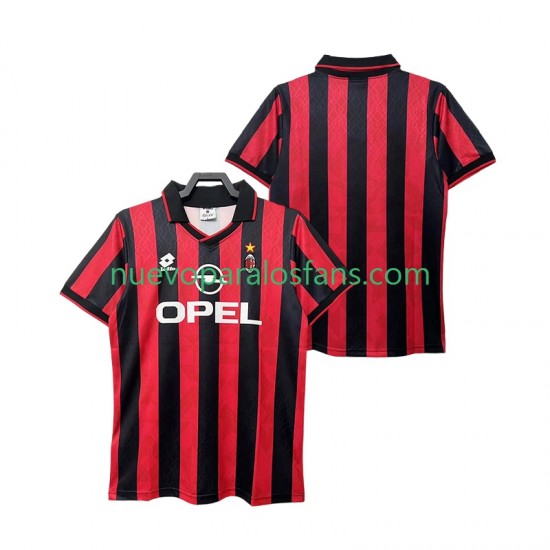 Camiseta de Fútbol AC Milan 1995 1996 Retro Hombre Casa Manga Corta