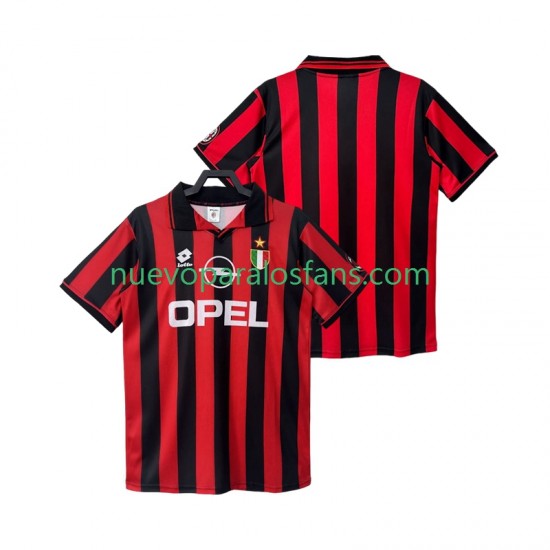 Camiseta de Fútbol AC Milan 1996 1997 Retro Hombre Casa Manga Corta