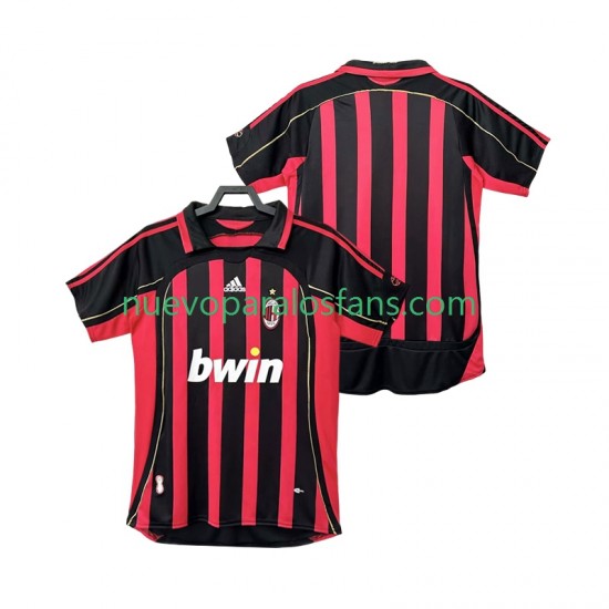 Camiseta de Fútbol AC Milan 2007 Retro Hombre Casa 2006 Manga Corta