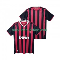 Camiseta de Fútbol AC Milan 2009 Retro Hombre Casa 2010 Manga Corta