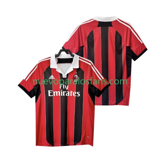 Camiseta de Fútbol AC Milan 2012 2013 Retro Hombre Casa Manga Corta