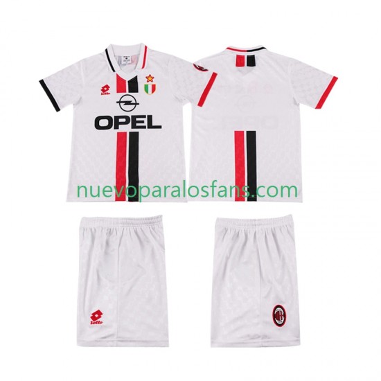 Camiseta de Fútbol AC Milan 1996 1997 Retro Niño Exterior Manga Corta