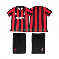 Camiseta de Fútbol AC Milan 1993 Retro Niño Casa 1994 Manga Corta