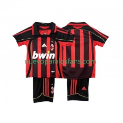 Camiseta de Fútbol AC Milan 2007 Retro Niño Casa 2006 Manga Corta