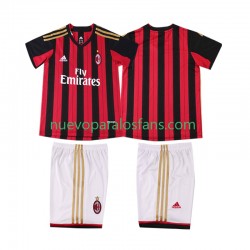 Camiseta de Fútbol AC Milan 2013 2014 Retro Niño Casa Manga Corta