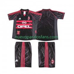 Camiseta de Fútbol AC Milan Retro Niño Tercera 1998 1999 Manga Corta