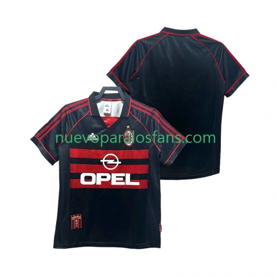 Camiseta de Fútbol AC Milan Retro Hombre Tercera 1998 1999 Manga Corta