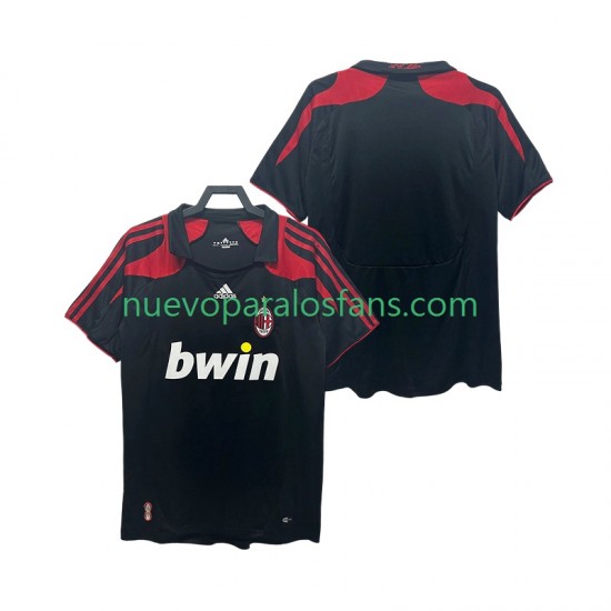 Camiseta de Fútbol AC Milan 2007 Retro Hombre Tercera 2008 Manga Corta