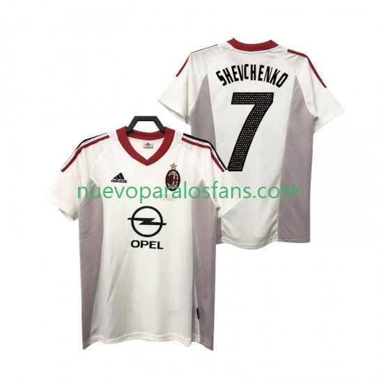 Camiseta de Fútbol AC Milan SHEVCHENKO 7 2005 Retro Hombre Exterior 2004 Manga Corta