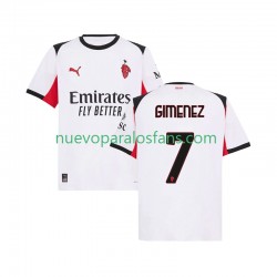 Camiseta de Fútbol AC Milan Santiago Gimenez 7 Hombre Exterior 2025-2026 Manga Corta