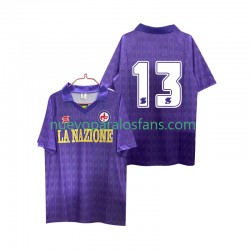 Camiseta de Fútbol ACF Fiorentina 13 1989 1990 Retro Hombre Casa Manga Corta