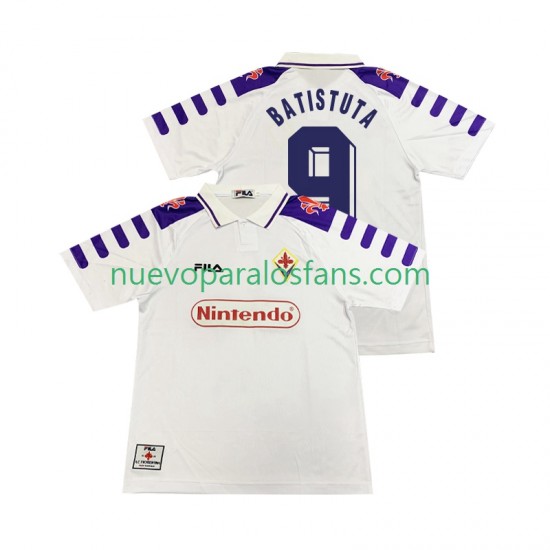 Camiseta de Fútbol ACF Fiorentina BASTUTA 9 Retro Hombre Exterior 1998 1999 Manga Corta