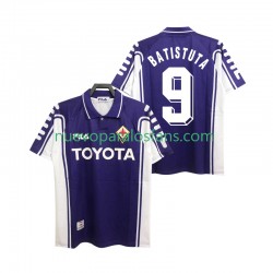 Camiseta de Fútbol ACF Fiorentina BASTUTA 9 2000 Retro Hombre Casa 1999 Manga Corta