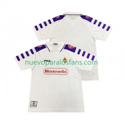 Camiseta de Fútbol ACF Fiorentina Retro Hombre Exterior 1998 1999 Manga Corta