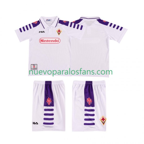 Camiseta de Fútbol ACF Fiorentina Retro Niño Exterior 1998 1999 Manga Corta