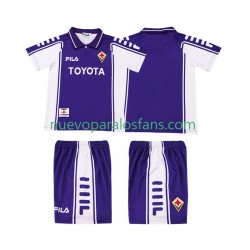Camiseta de Fútbol ACF Fiorentina 2000 Retro Niño Casa 1999 Manga Corta