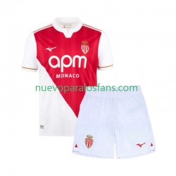 Camiseta de Fútbol AS Monaco Niño Casa 2025-2026 Manga Corta