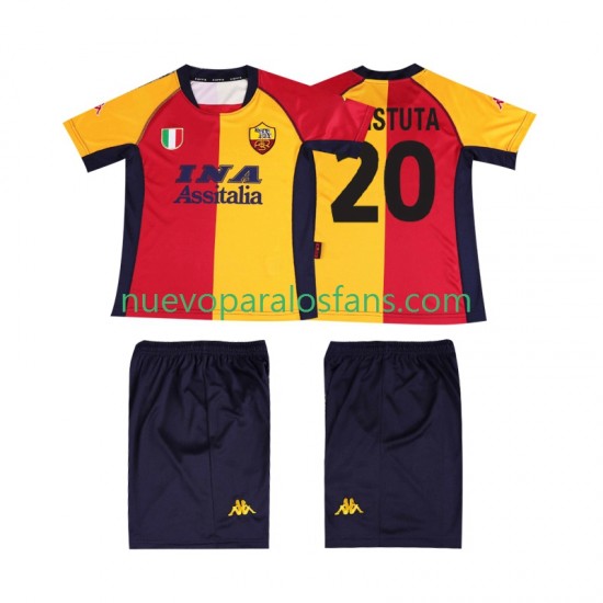 Camiseta de Fútbol AS Roma Batistuta 20 2000 2001 Retro Niño Casa Manga Corta