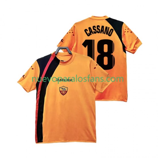 Camiseta de Fútbol AS Roma CASSANO 18 2005 Retro Hombre Casa 2006 Manga Corta