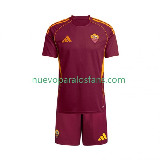Camiseta de Fútbol AS Roma Niño Casa 2025-2026 Manga Corta