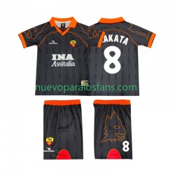 Camiseta de Fútbol AS Roma NAKATA 8 2000 Retro Niño Exterior 1999 Manga Corta
