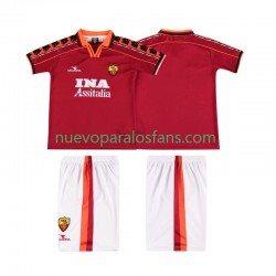 Camiseta de Fútbol AS Roma Retro Niño Casa 1998 1999 Manga Corta