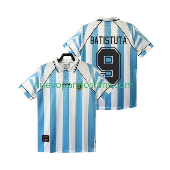 Camiseta de Fútbol Argentina BATISTUTA 9 1996 1997 Retro Hombre Casa Manga Corta