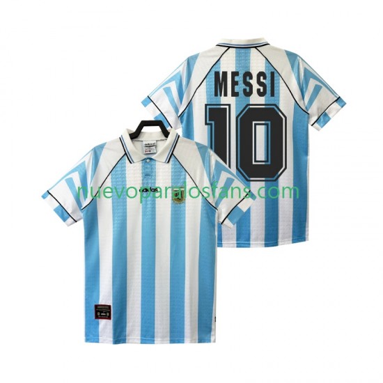 Camiseta de Fútbol Argentina Lionel Messi 10 1996 1997 Retro Hombre Casa Manga Corta