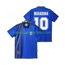 Camiseta de Fútbol Argentina MARADONA 10 Retro Hombre Exterior 1994 Manga Corta